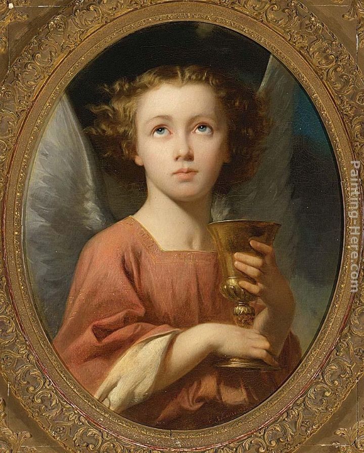 Charles Zacharie Landelle An Angel Holding a Chalice